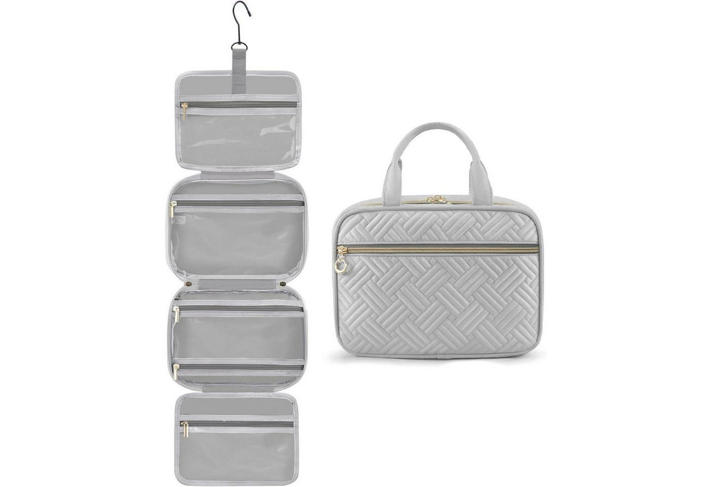 LuxusKollektion Kulturbeutel Kulturtasche Damen wasserdicht zum Aufhängen Faltbare Waschtasche von LuxusKollektion