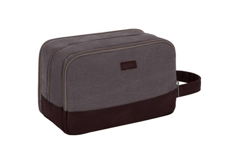 LuxusKollektion Kulturbeutel Kulturtasche Herren Reise Canvas Ledertasche Dopp Kit Taupe LuxusKollektion Kulturbeutel Kulturtasche Herren Reise Canvas Ledertasche Dopp Kit Taupe von LuxusKollektion