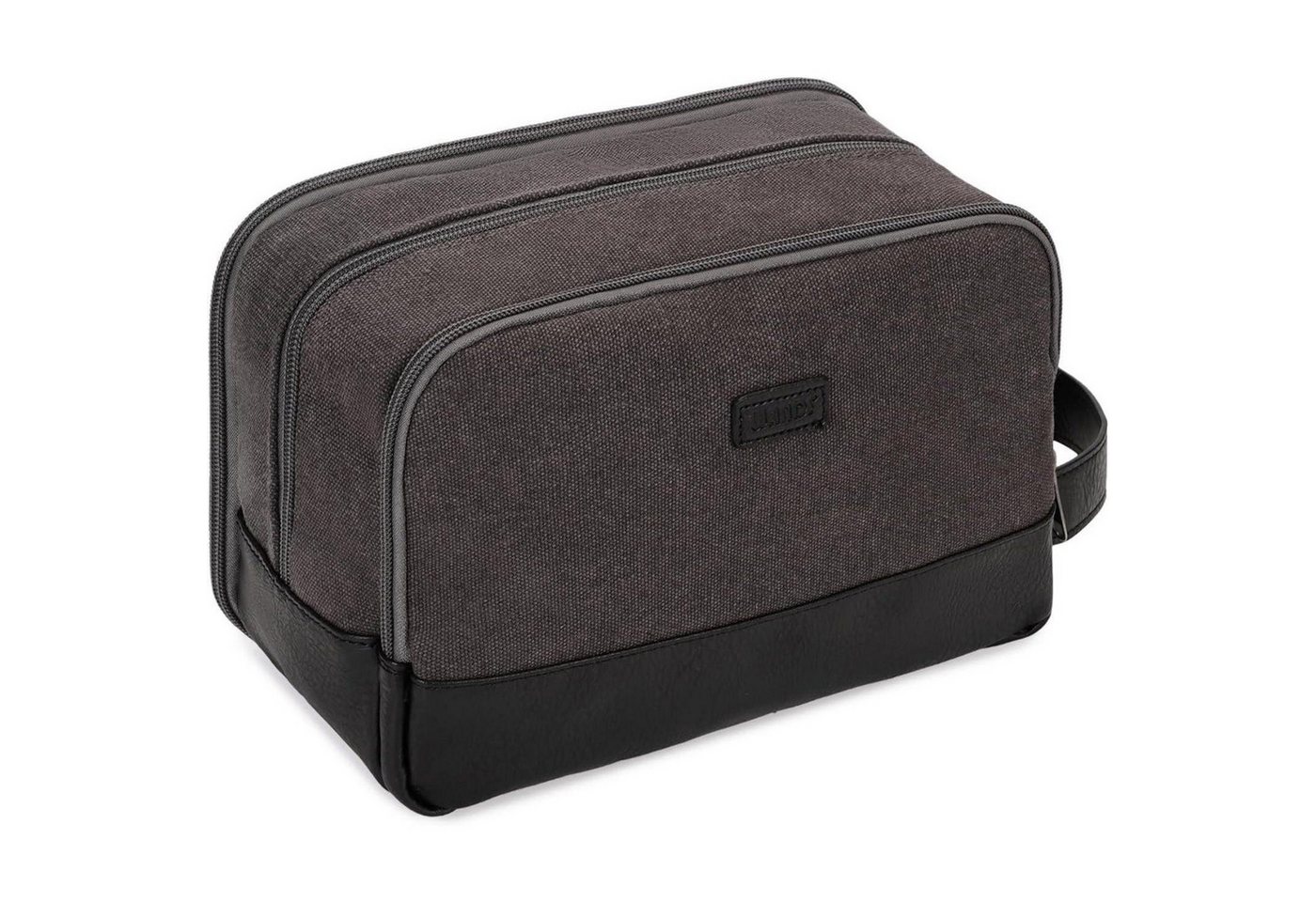 LuxusKollektion Kulturbeutel Kulturtasche Herren Reise Canvas wasserabweisend vegan Dunkelgrau von LuxusKollektion