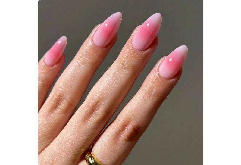 LuxusKollektion Kunstfingernägel 24 Pink Mandel Gradient Mittelgroße Press On Nägel Set von LuxusKollektion