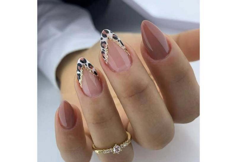 LuxusKollektion Kunstfingernägel 24 Stück Mandel Ballerina Acryl Nägel Set Leopardmuster von LuxusKollektion