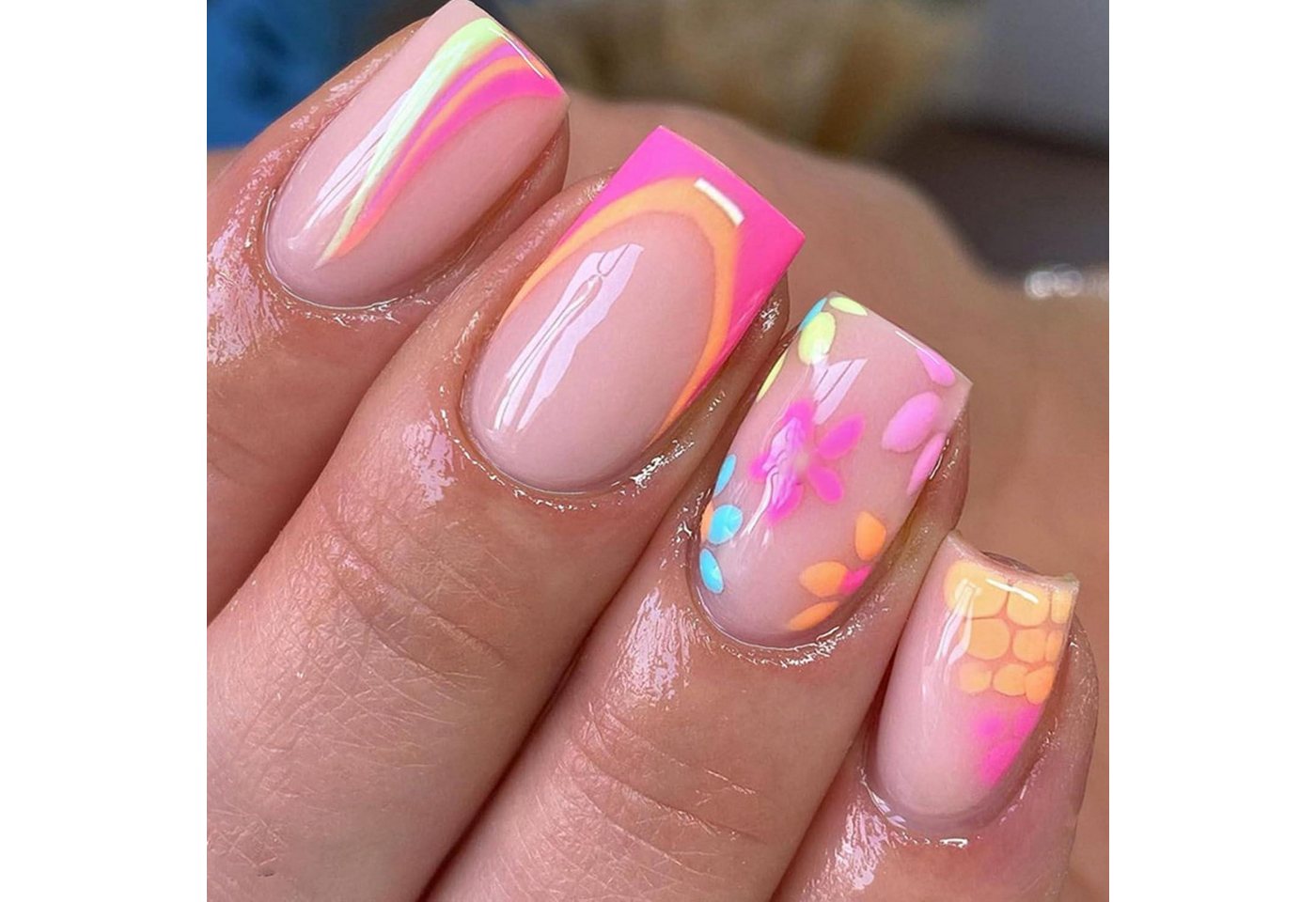 LuxusKollektion Kunstfingernägel 24 Stück Weihnachts Nägel Aufkleben Rot Glitzer Acryl Full Cover Press von LuxusKollektion