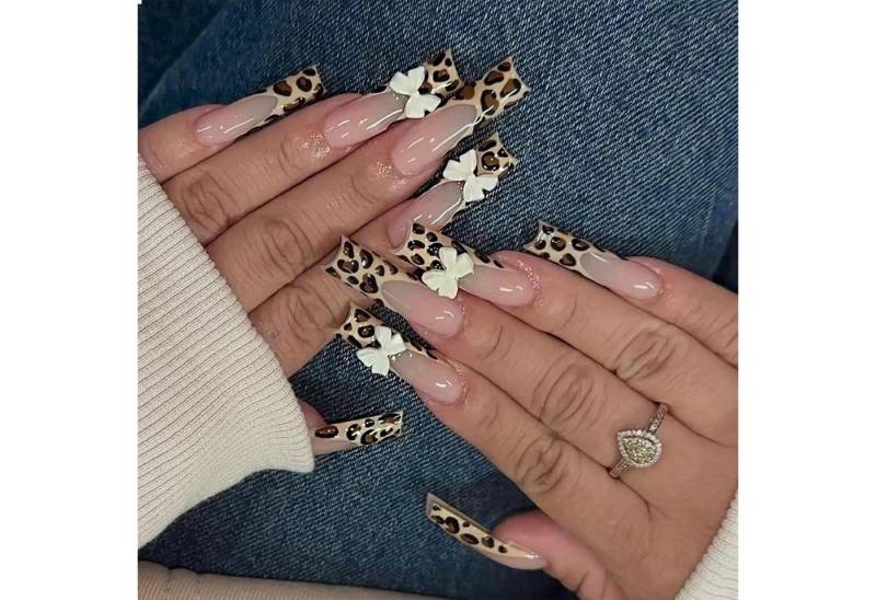 LuxusKollektion Kunstfingernägel 24er Set Leopardenmuster Press on Nägel - Lang, oval, glänzend von LuxusKollektion