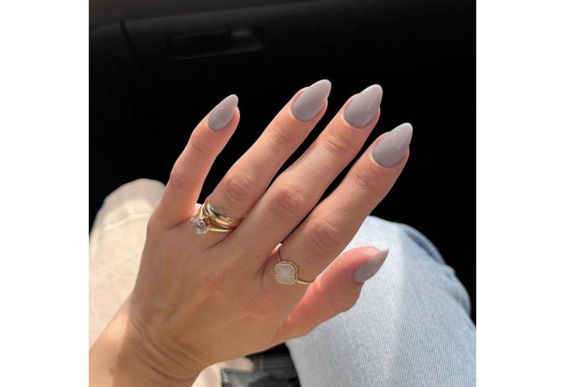 LuxusKollektion Kunstfingernägel Acrylnägel Press On Fake Mandel Kurz Rund 24 Stück Khaki von LuxusKollektion