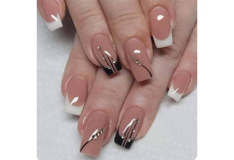 LuxusKollektion Kunstfingernägel Falsche Fingernägel Französisch Ballerina Strass Rosa 24 Stil 8 von LuxusKollektion