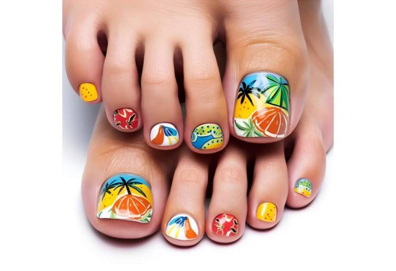 LuxusKollektion Kunstfingernägel Falsche Fußnägel Französisch Full Cover 12 Größen 24 A-24pcs toenails von LuxusKollektion