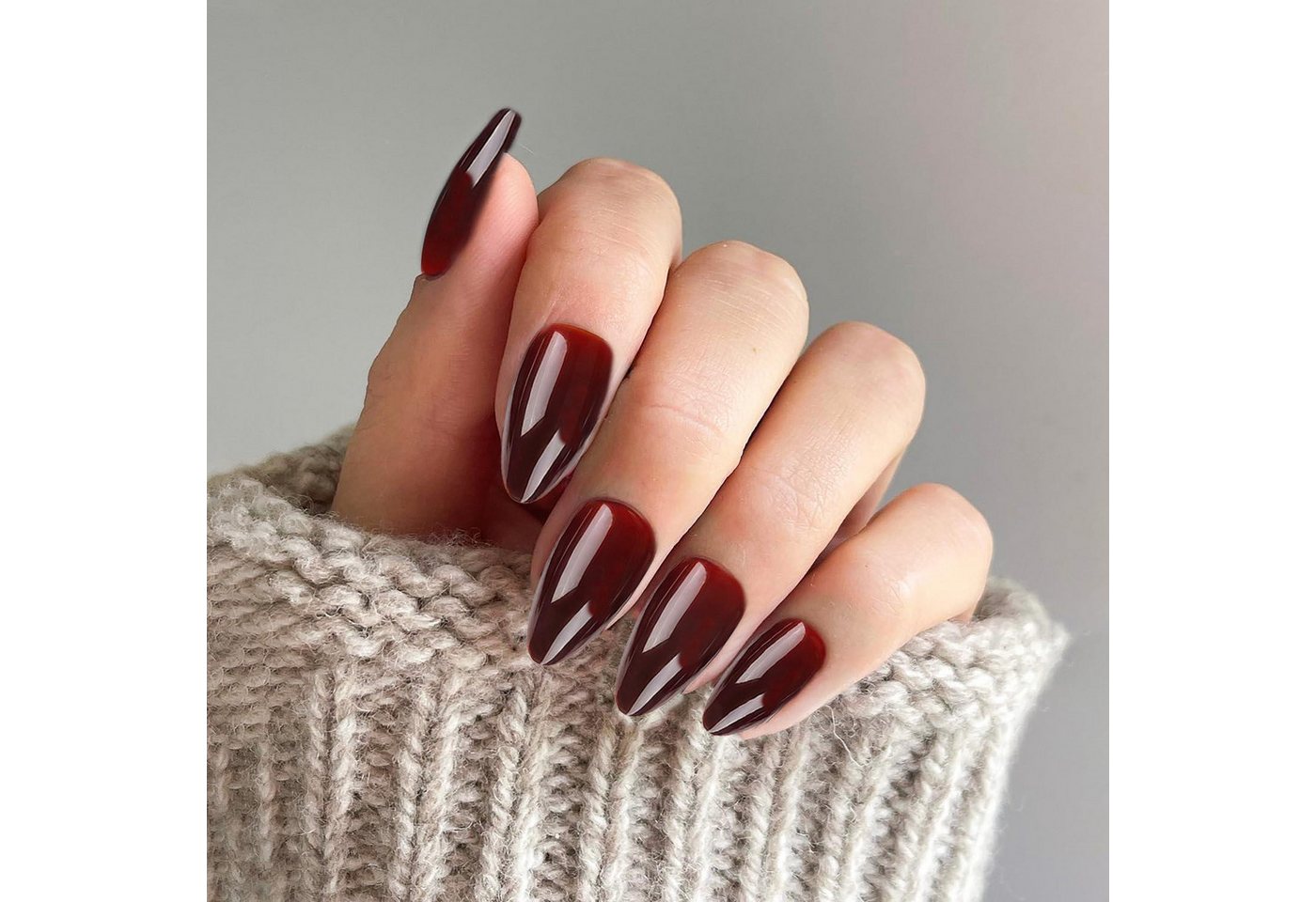 LuxusKollektion Kunstfingernägel Falsche Nägel 24 Pcs Klebenägel Press on Tips Nagelkunst Rötlichbraun von LuxusKollektion