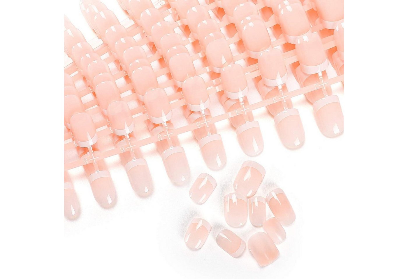 LuxusKollektion Kunstfingernägel Falsche Nägel 240 Aufkleben Kurz Holo Französisch Damen DUNKELROSA von LuxusKollektion