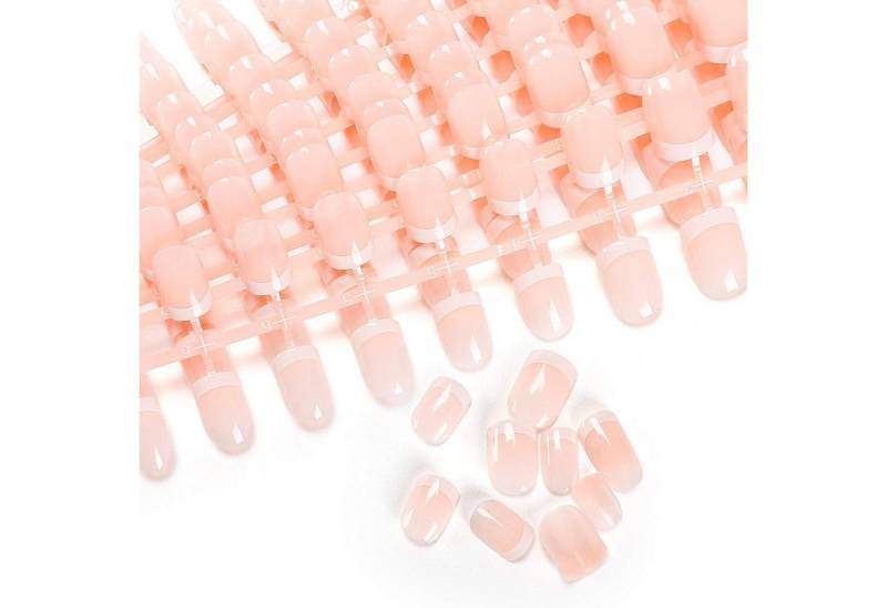 LuxusKollektion Kunstfingernägel Falsche Nägel 240 Aufkleben Kurz Holo Französisch Damen DUNKELROSA von LuxusKollektion