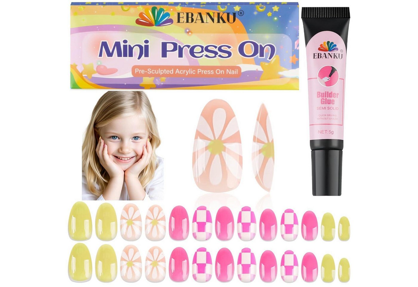 LuxusKollektion Kunstfingernägel Falsche Nägel 26 Stück Kinder Mädchen Blume Gelee Frühling LuxusKollektion Kunstfingernägel Falsche Nägel 26 Stück Kinder Mädchen Blume Gelee Frühling von LuxusKollektion