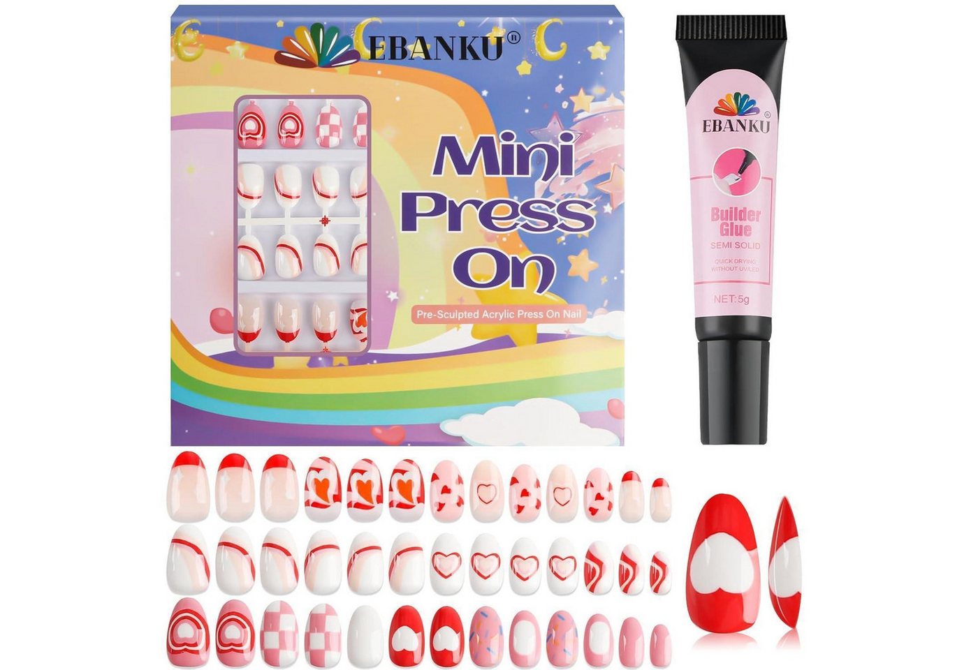 LuxusKollektion Kunstfingernägel Falsche Nägel 78 Stück Aufdrücken Mädchen 8 12 Jahre Kleber Rotes Herz LuxusKollektion Kunstfingernägel Falsche Nägel 78 Stück Aufdrücken Mädchen 8 12 Jahre Kleber Rotes Herz von LuxusKollektion