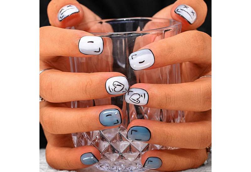 LuxusKollektion Kunstfingernägel Falsche Nägel Acryl Kurz Quadrat PressOn Bemalt K von LuxusKollektion