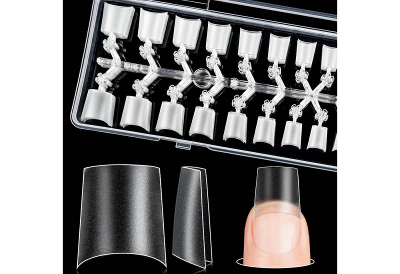 LuxusKollektion Kunstfingernägel Falsche Nagelspitzen 300 12 Größen Quadrat Matt Acryl T-förmig von LuxusKollektion