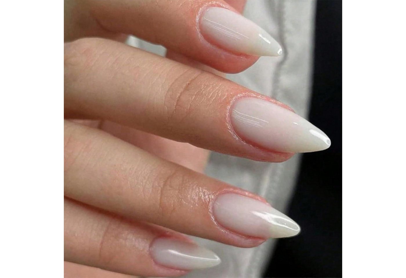 LuxusKollektion Kunstfingernägel Künstliche Nägel 24 Stück weiß Mandelform mittellang wiederverwendbar von LuxusKollektion