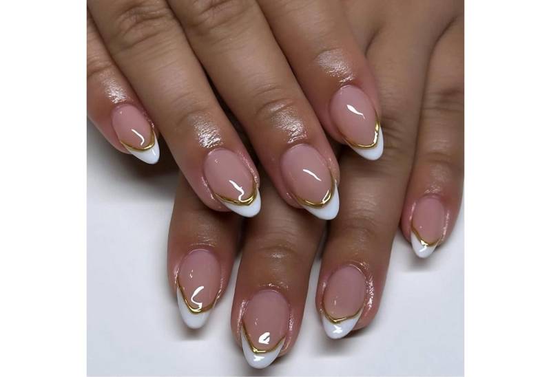 LuxusKollektion Kunstfingernägel Künstliche Nägel French 24 Stück kurz zum Aufkleben mit Feile von LuxusKollektion