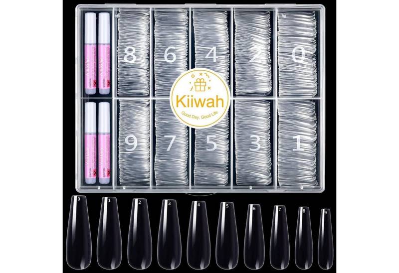 LuxusKollektion Kunstfingernägel Kunstnägel Acryl Coffin Nagelspitzen 500 Box Damen Clear von LuxusKollektion