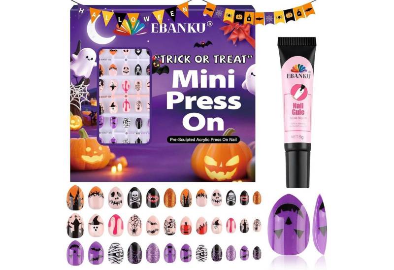 LuxusKollektion Kunstfingernägel Kunstnägel Halloween Kinder Mandelform Vollabdeckung Hallowen A 3P LuxusKollektion Kunstfingernägel Kunstnägel Halloween Kinder Mandelform Vollabdeckung Hallowen A 3P von LuxusKollektion