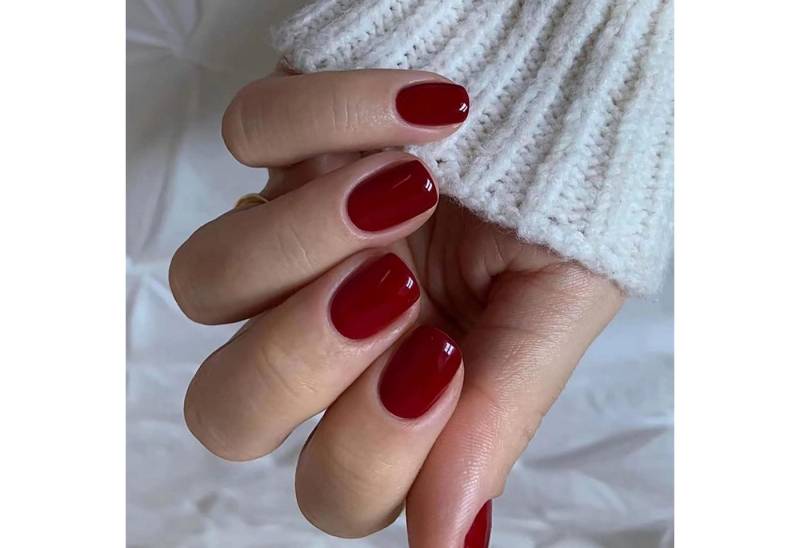 LuxusKollektion Kunstfingernägel Kunstnägel Kurz Squoval Burgunderrot Nagelkleber AZ13 von LuxusKollektion