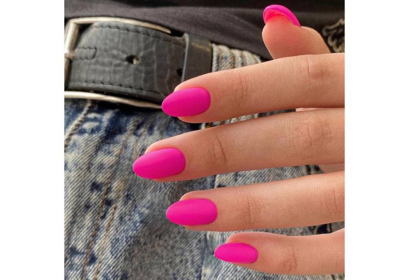 LuxusKollektion Kunstfingernägel Kunstnägel Press On Acryl Mandel 24 Stück Rot Matt Rot von LuxusKollektion