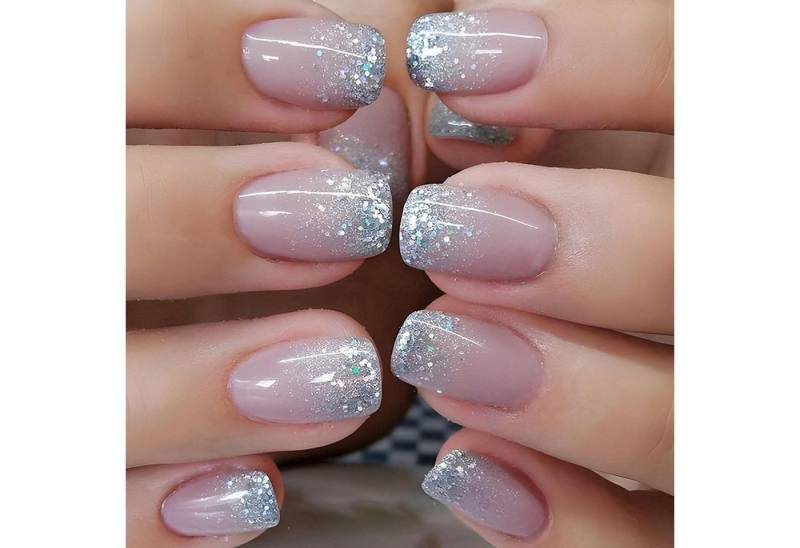 LuxusKollektion Kunstfingernägel Kunstnägel Selbstklebend French Kurz Acryl 24 1 g (1er Pack) Pink von LuxusKollektion