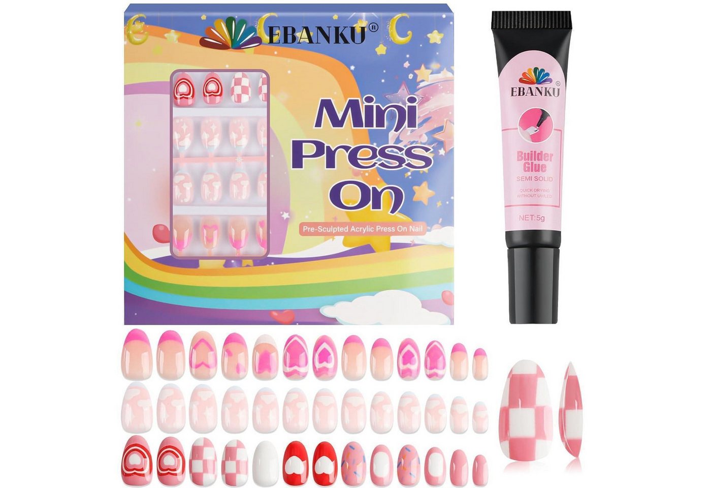 LuxusKollektion Kunstfingernägel Nägel Acryl Falsche Kinder Blume Kurz 78Pcs 3er Nagelkleber Wolke LuxusKollektion Kunstfingernägel Nägel Acryl Falsche Kinder Blume Kurz 78Pcs 3er Nagelkleber Wolke von LuxusKollektion