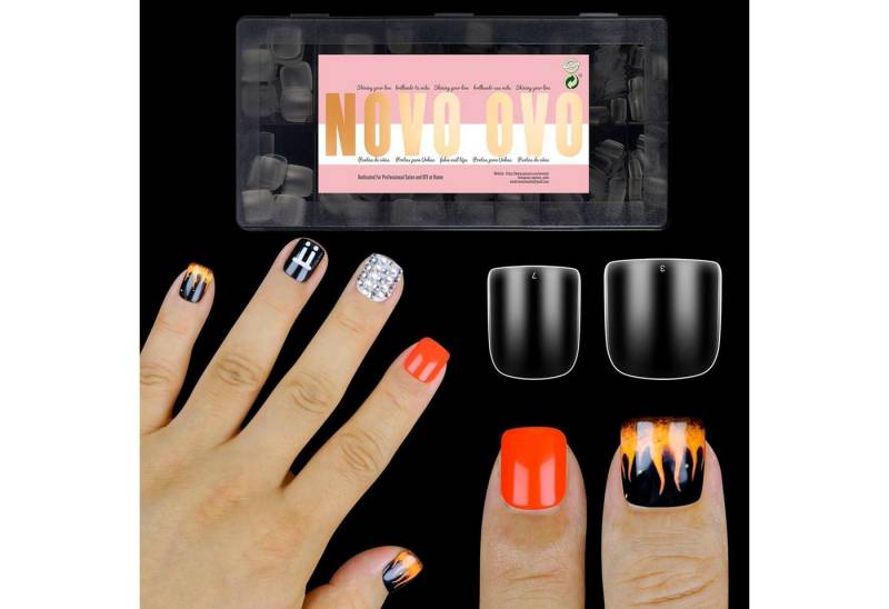 LuxusKollektion Kunstfingernägel Nagelspitzen Frauen Gel Nail Tips for Men Short Square Round 640_EU von LuxusKollektion