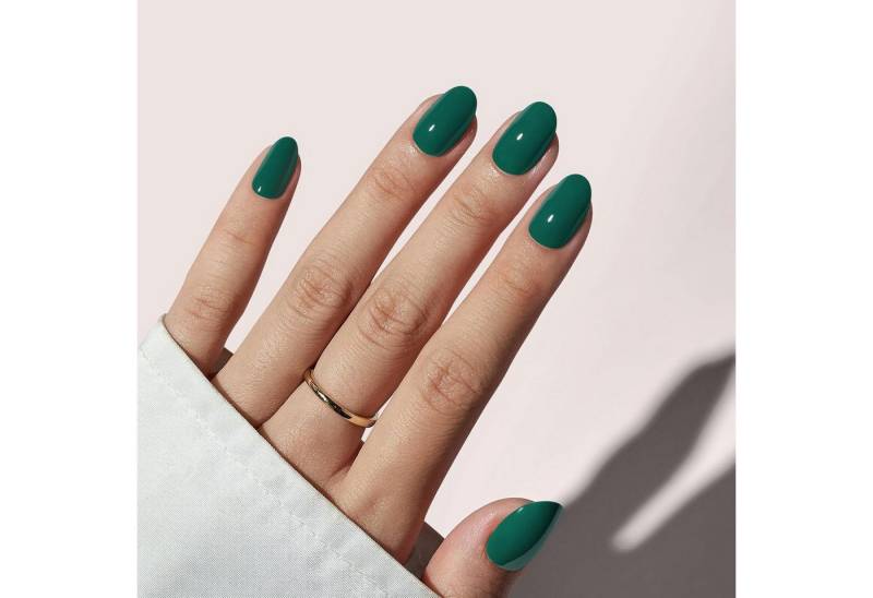 LuxusKollektion Kunstfingernägel Press On Nägel Kurz Oval Dunkelgrün Nagelkleber Gel Pine Needle von LuxusKollektion