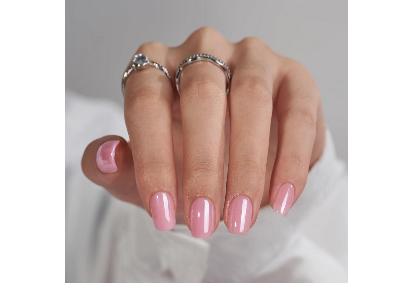 LuxusKollektion Kunstfingernägel Press On Nägel Quadratisch Pink Chrome 30er Set G-Lotus Glazed von LuxusKollektion