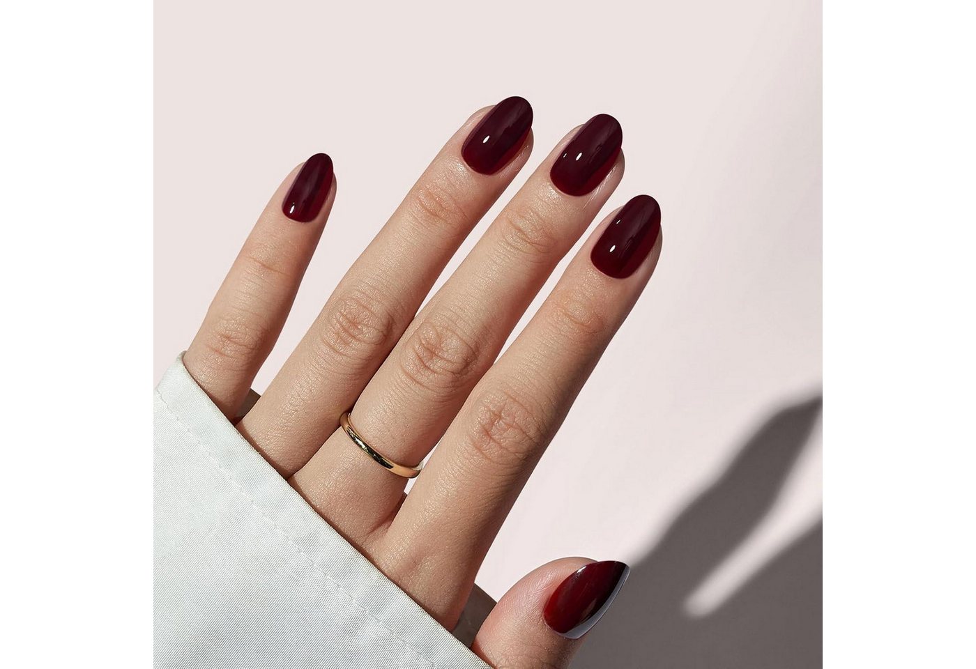 LuxusKollektion Kunstfingernägel Press On Nails Short Dunkelrot Ovale Nagelkleber 16 Größen Coffee Bean von LuxusKollektion