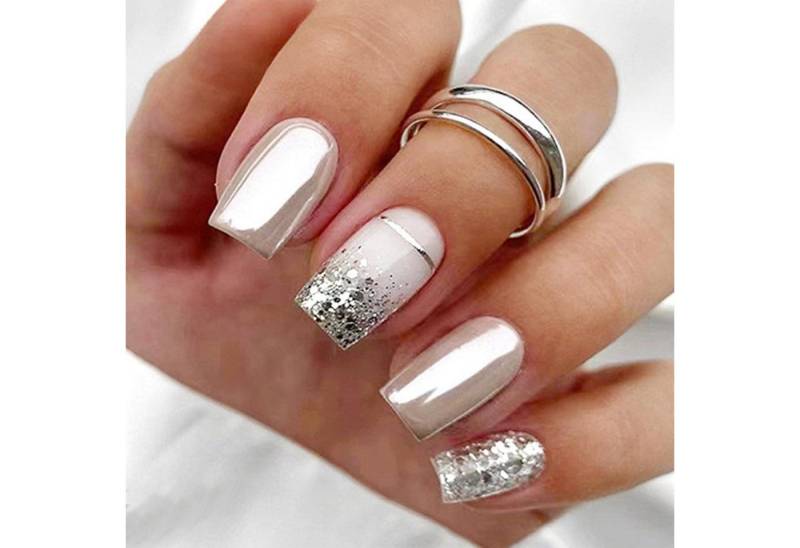 LuxusKollektion Kunstfingernägel Press on Nägel 24 Stück Square French Strass Frauen Mädchen design-7 LuxusKollektion Kunstfingernägel Press on Nägel 24 Stück Square French Strass Frauen Mädchen design-7 von LuxusKollektion