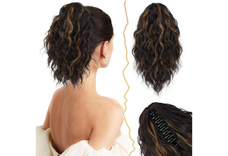 LuxusKollektion Kunsthaar-Extension 30cm Synthetik Klauen Clip Pferdeschwanz Verlängerung Braun Blond von LuxusKollektion