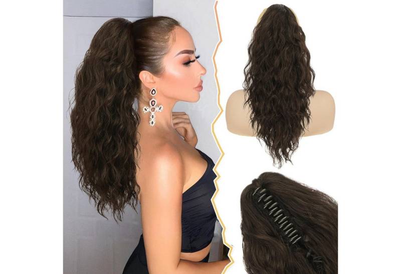 LuxusKollektion Kunsthaar-Extension Klauen Clip Pferdeschwanz Verlängerung, 45 cm Lockig Wellig von LuxusKollektion