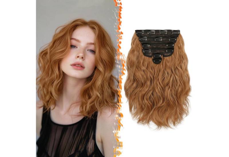 LuxusKollektion Kunsthaar-Extension Kurze Wellige Auburn Clip in Extensions 30cm 6PCs - Natürliches von LuxusKollektion
