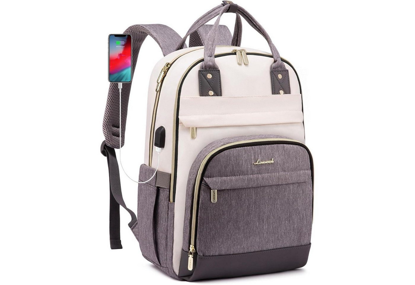 LuxusKollektion Laptoprucksack Damen Rucksack 15.6 Zoll Laptop Schulrucksack wasserdicht von LuxusKollektion