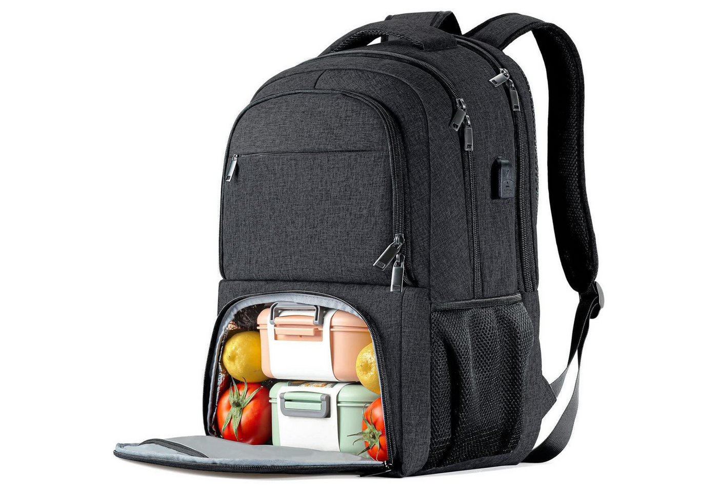 LuxusKollektion Laptoprucksack Großer Lunch Schulrucksack mit USB-Ladeanschluss, 17.3 Zoll von LuxusKollektion
