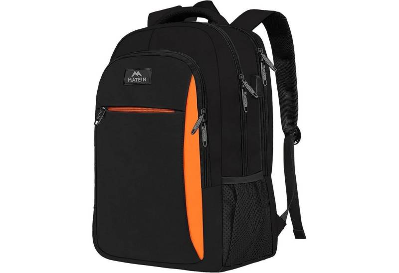 LuxusKollektion Laptoprucksack Laptop Rucksack 15,6 Zoll USB Wasserabweisend 15,6 Zoll Schwarzorange von LuxusKollektion