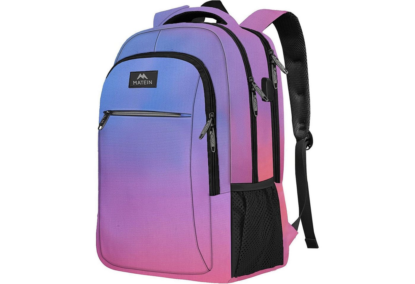 LuxusKollektion Laptoprucksack Laptop Rucksack Antidiebstahl USB Ladeanschluss 17,3 Zoll Batik von LuxusKollektion