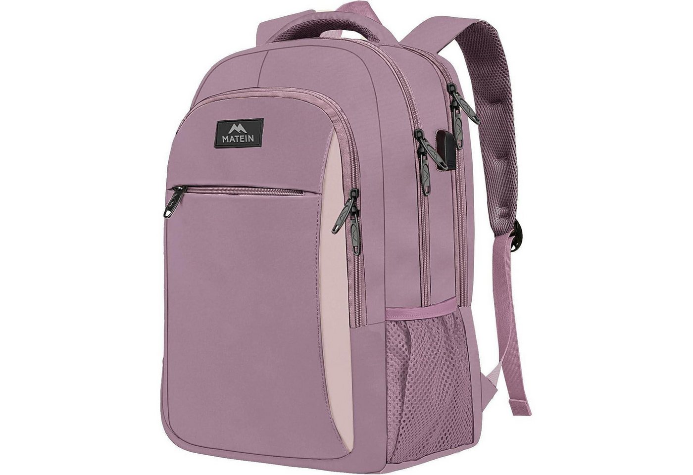 LuxusKollektion Laptoprucksack Laptop Rucksack Business USB Ladeanschluss 15,6 Zoll Lila von LuxusKollektion