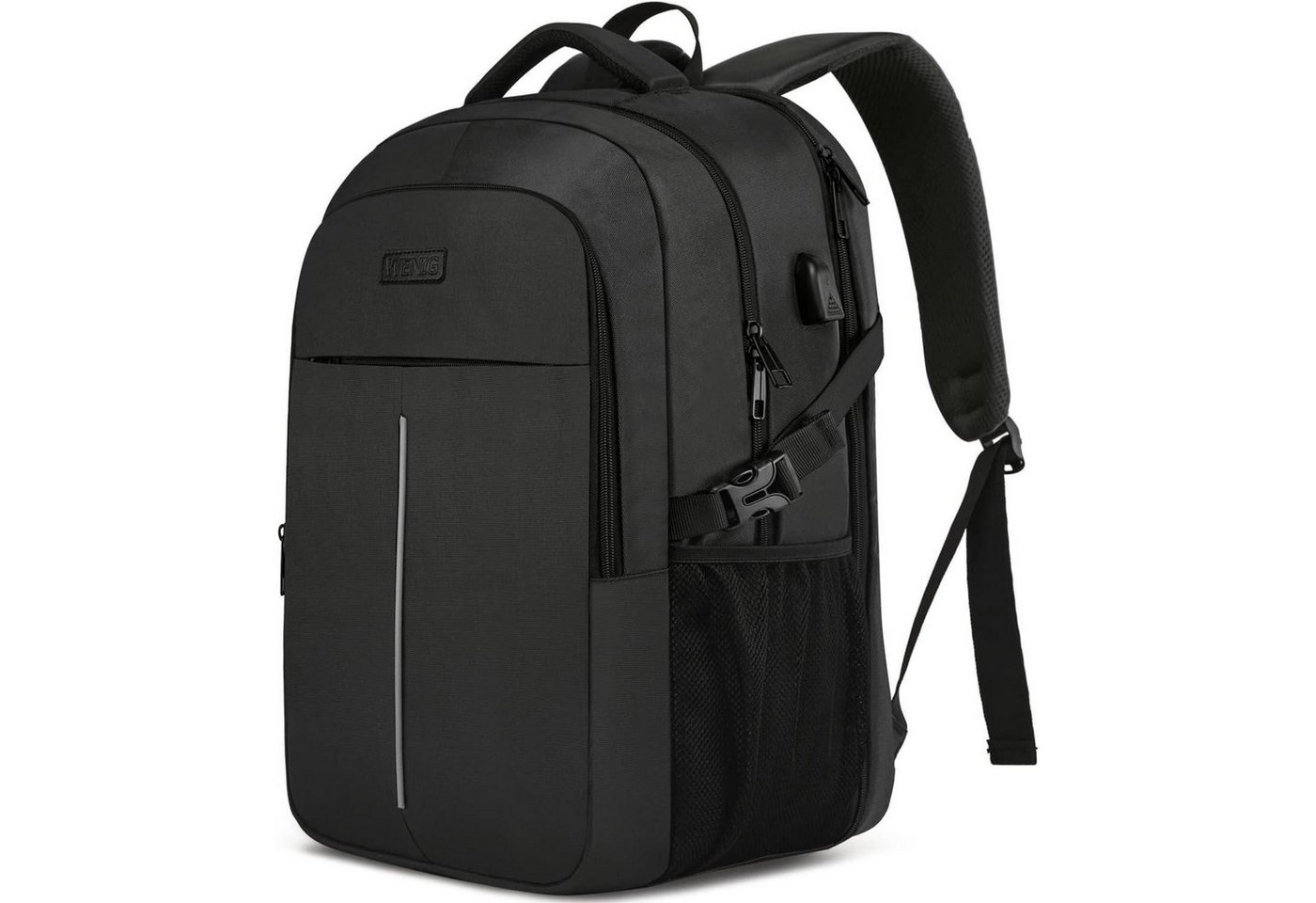 LuxusKollektion Laptoprucksack Laptop Rucksack Herren 17 Zoll USB Wasserdicht 17.3 Zoll Schwarz von LuxusKollektion