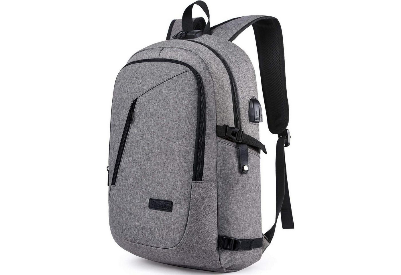 LuxusKollektion Laptoprucksack Laptop Rucksack Herren Anti Diebstahl Notebook Business 17 Zoll Grau-1 von LuxusKollektion