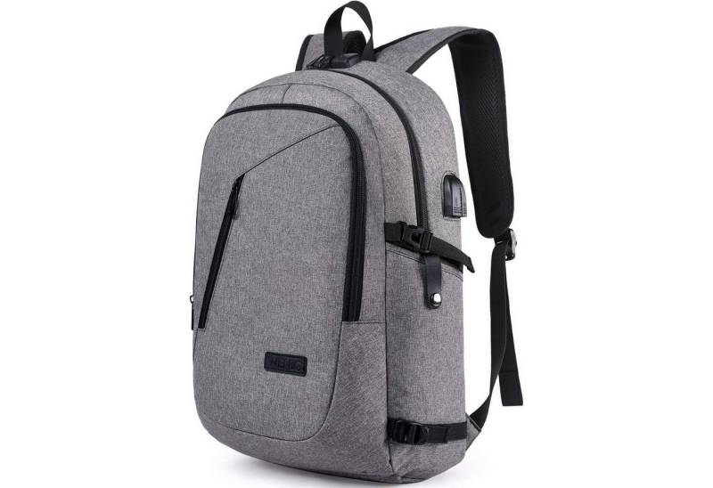LuxusKollektion Laptoprucksack Laptop Rucksack Herren Anti Diebstahl Notebook Business 17 Zoll Grau-1 von LuxusKollektion