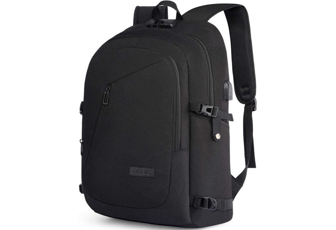LuxusKollektion Laptoprucksack Laptop Rucksack Herren Anti Diebstahl Wasserdicht 17 Zoll Schwarz-1 von LuxusKollektion