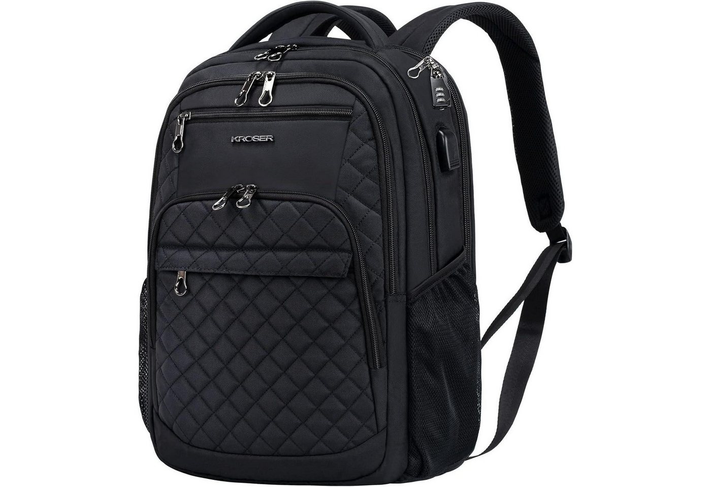 LuxusKollektion Laptoprucksack Rucksack 17,3'' Business Groß Wasserdicht USB RFID-Taschen Herren von LuxusKollektion