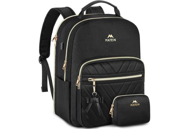 LuxusKollektion Laptoprucksack Rucksack Damen 17Zoll Laptop Diebstahlsicher Large-17,3 Zoll Schwarz von LuxusKollektion