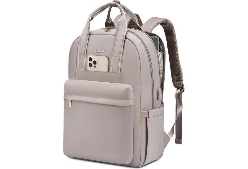 LuxusKollektion Laptoprucksack Rucksack Damen 18 Zoll Laptopfach wasserdicht 18 Zoll A-taro Grau von LuxusKollektion