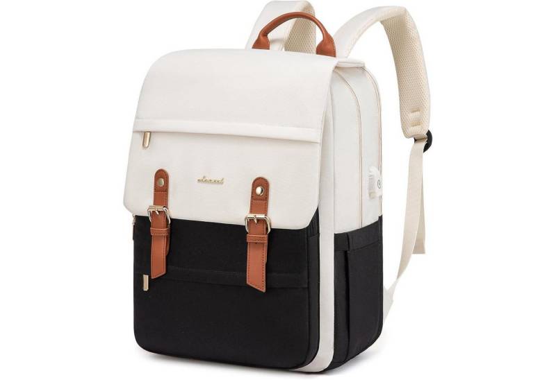 LuxusKollektion Laptoprucksack Rucksack Damen Herren 17.3 Zoll Laptop Daypack Diebstahlsicher Schwarz von LuxusKollektion