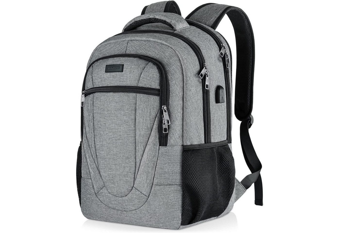 LuxusKollektion Laptoprucksack Rucksack Herren Damen Wasserdicht Laptop USB 17.3 Zoll Grau von LuxusKollektion