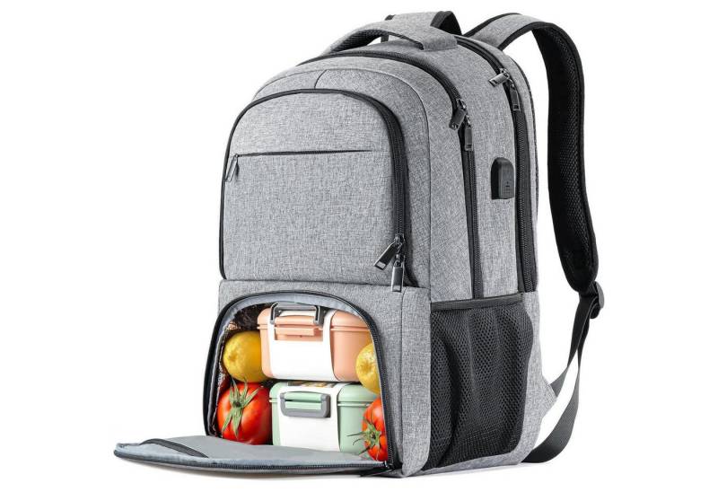 LuxusKollektion Laptoprucksack Rucksack Herren Laptop USB Business Notebook 17.3 Zoll Grau von LuxusKollektion