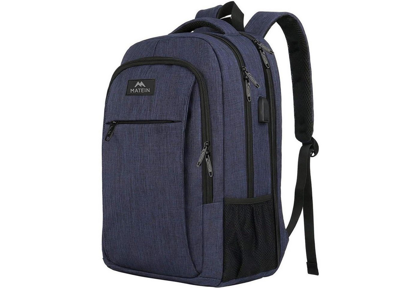 LuxusKollektion Laptoprucksack Rucksack Herren Laptopfach USB Wasserdicht 17,3 Zoll Blau von LuxusKollektion
