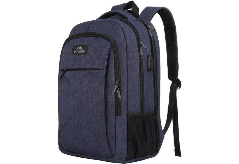 LuxusKollektion Laptoprucksack Rucksack Herren Laptopfach USB Wasserdicht 17,3 Zoll Blau von LuxusKollektion